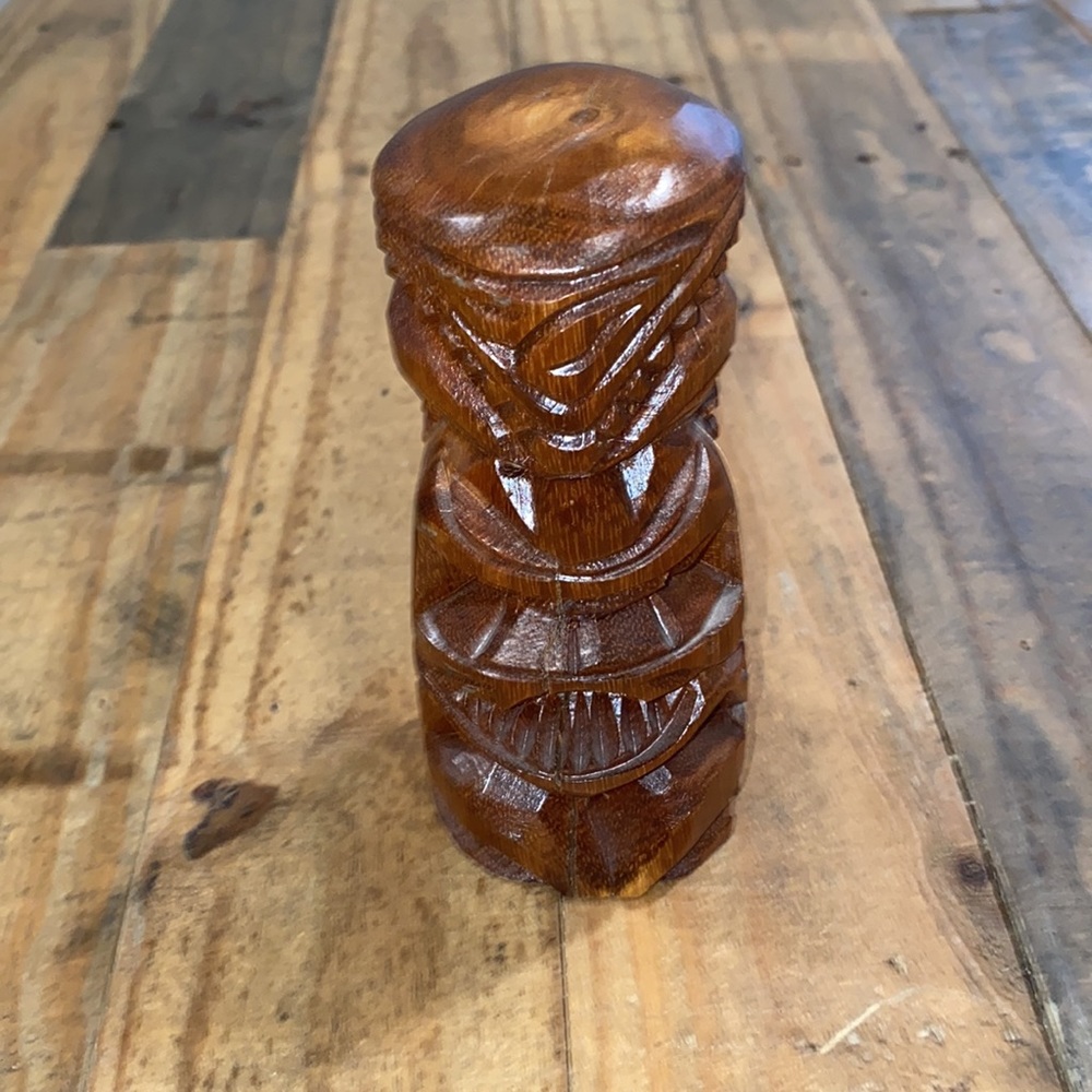 Carved Wooden Tiki Statue — Rich Brown